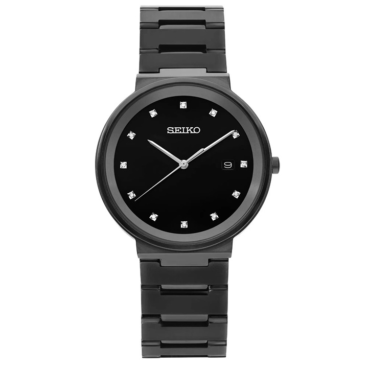 Seiko Essentials PVD Steel Black Dial Quartz Men Watch SUR489