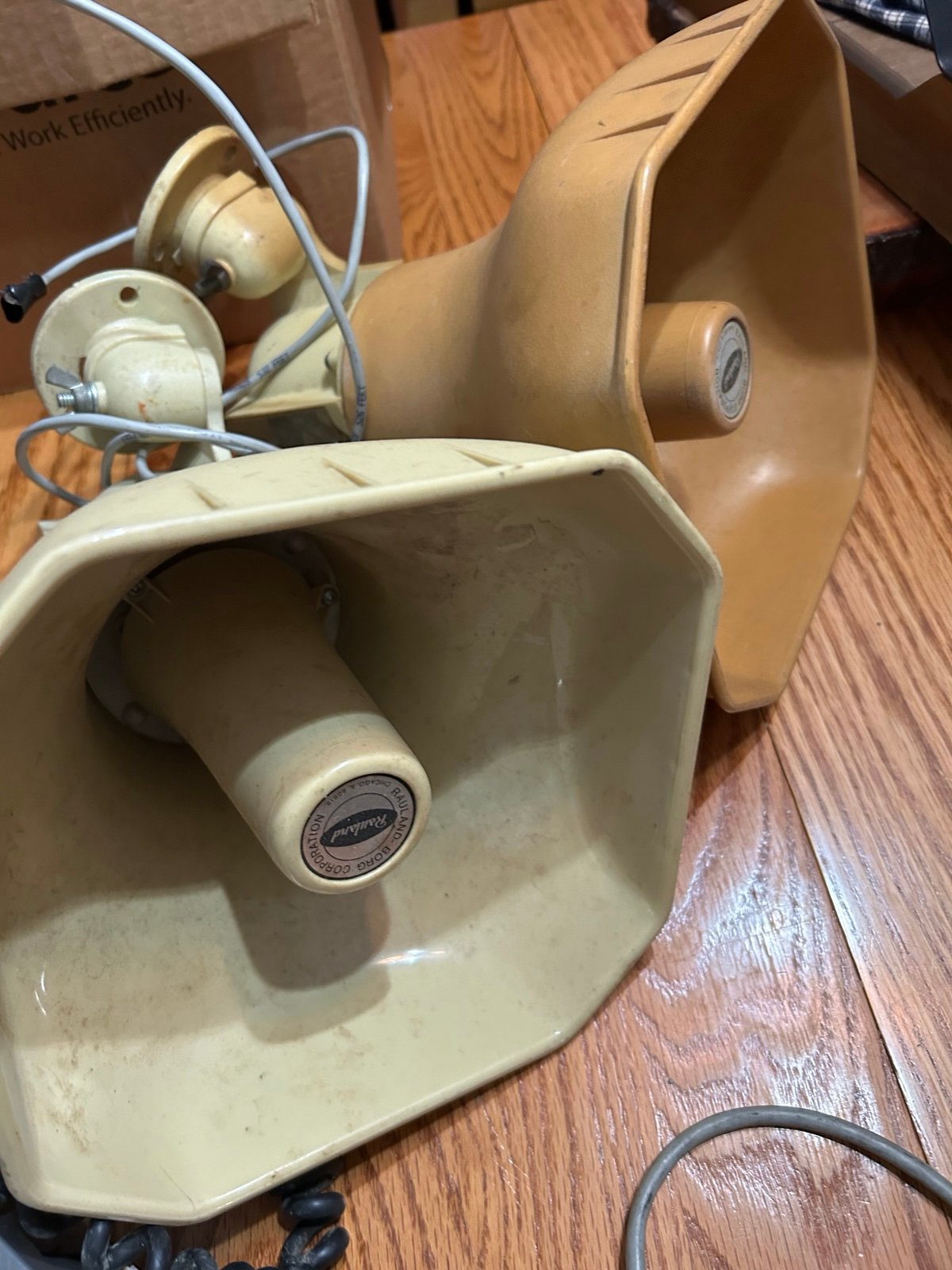 Rauland Borg 3601 Speaker Sound Paging PA 15 Watt Talkback Horn 2 of them