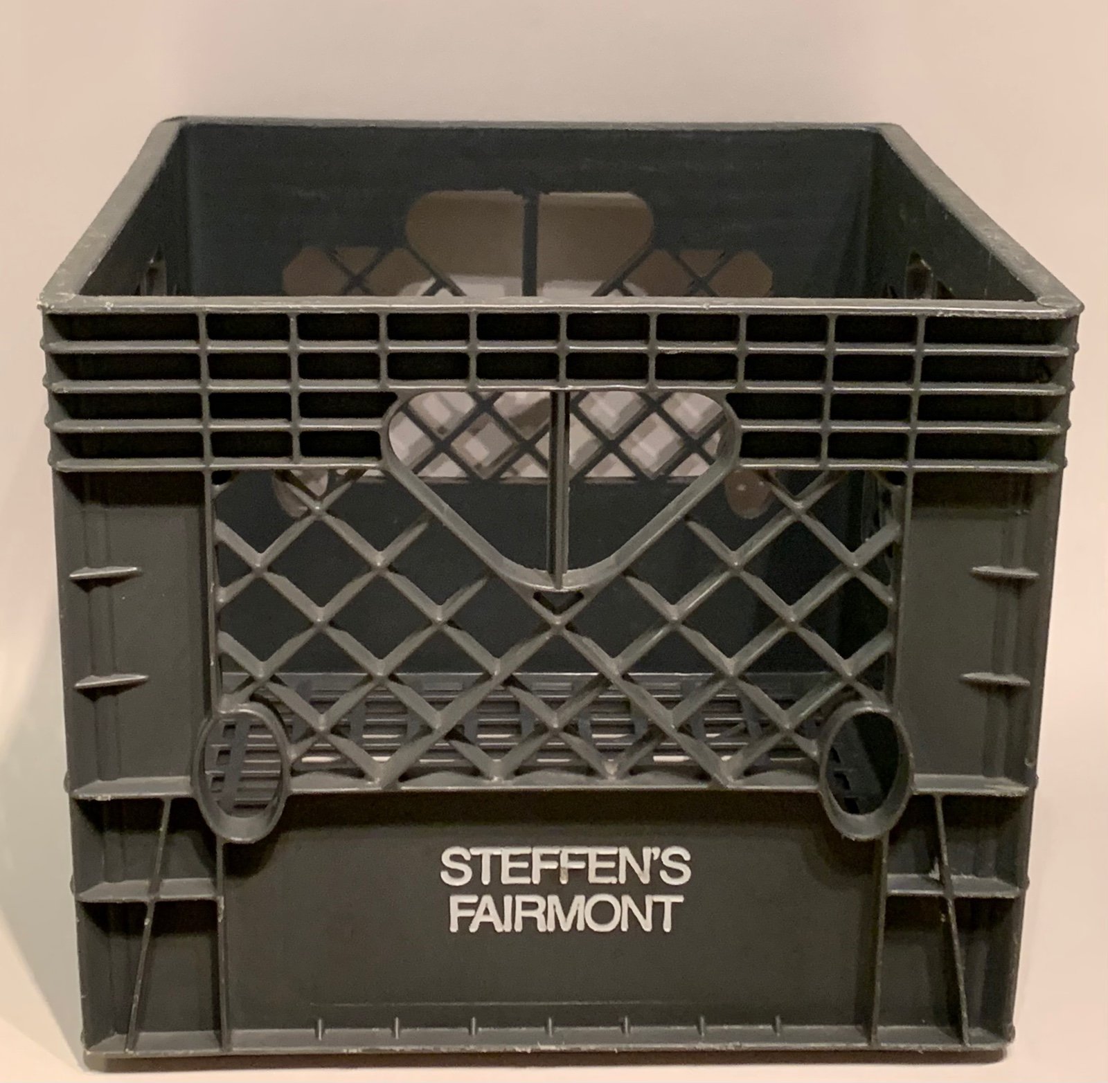 Vintage Steffens Fairmont Gray Heavy Plastic Milk Crate HuskyLite 13x13x11