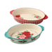 The Pioneer Woman Cheerful Rose Oval 11.81-Inch and 10.63-Inch Bakers, Set of 2