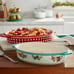 The Pioneer Woman Cheerful Rose Oval 11.81-Inch and 10.63-Inch Bakers, Set of 2