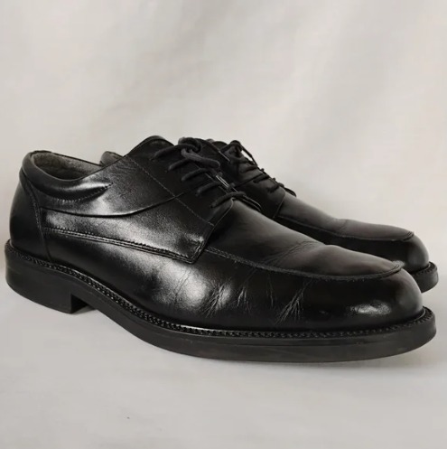 Bass Men's Size 12M Black Leather Oxfords Comfortable Dressy Lace Up Work Shoes