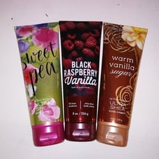 Set of 3 Bath and Body Works Lotion Body Cream Sweet Pea Warm Vanilla Sugar Blac
