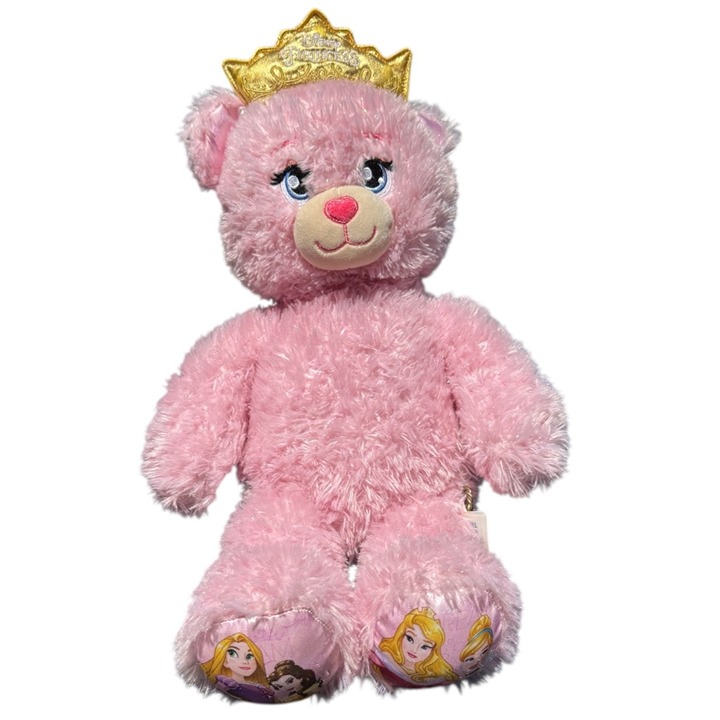 Build a Bear Sparkle Pink Disney Princess w/Crown Plush Stuffed Support Toy