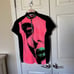 Jamie Sadock Crinkle 1/4 Zip Polo Shirt Face Graphic Stretch Women's Large
