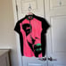 Jamie Sadock Crinkle 1/4 Zip Polo Shirt Face Graphic Stretch Women's Large