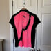 Jamie Sadock Crinkle 1/4 Zip Polo Shirt Face Graphic Stretch Women's Large