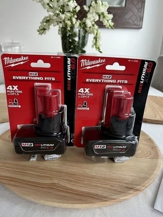 2 PCS Milwaukee 48-11-2460 M12 REDLITHIUM XC 6.0 Extended Capacity Battery2 PCS