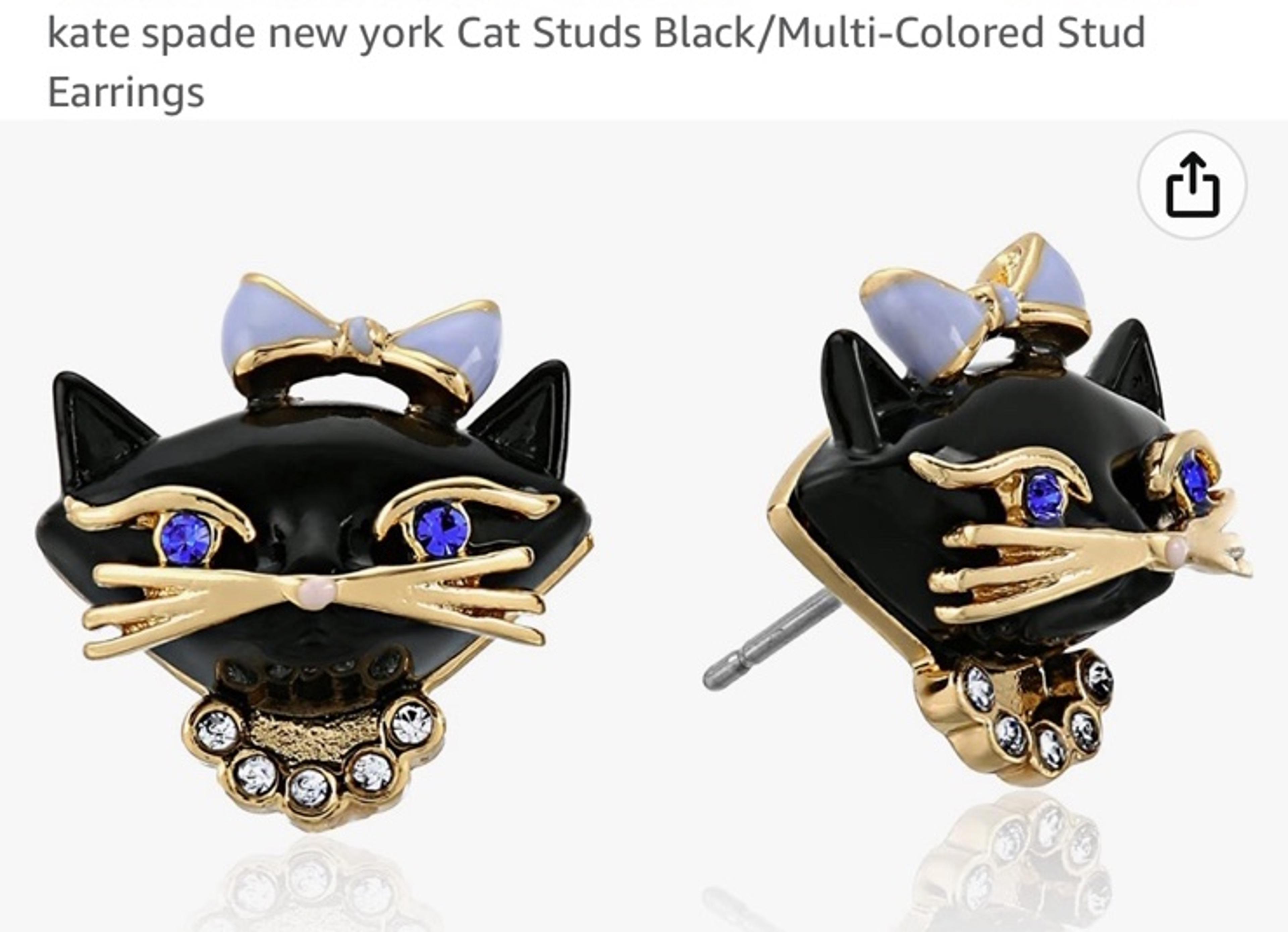 Kate spade black cat earrings Clearance
