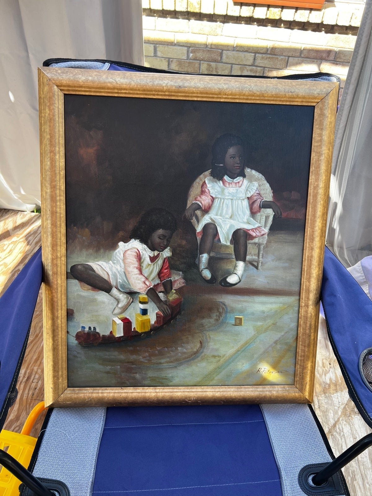 Framed oil painting
