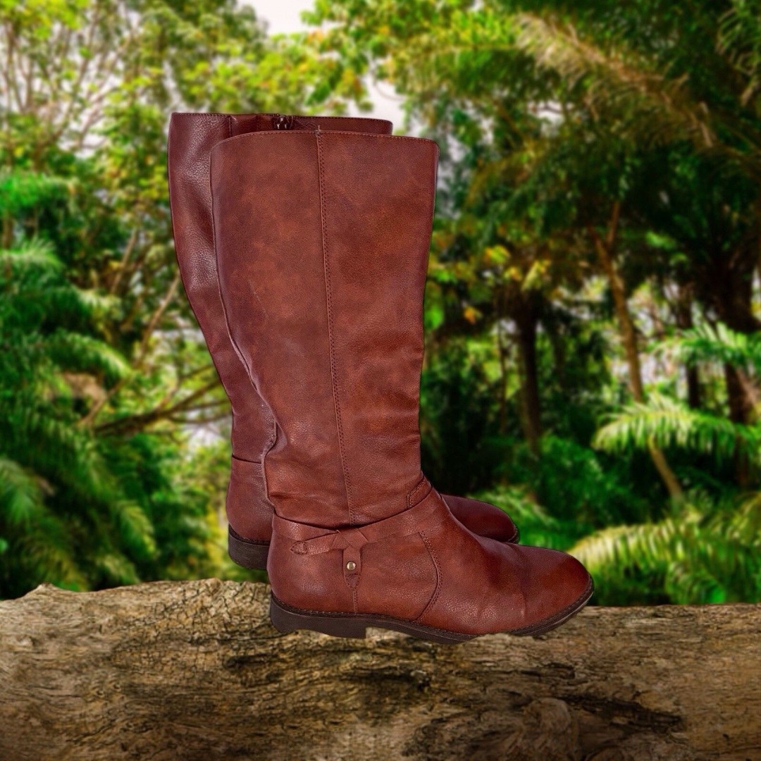 Frye & Company Womens Size 11 GIBSON REDWOOD flat heel riding boots Side Zip