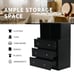 3 Drawer Dresser With Cubbies Storage - Black (Free Shipping)