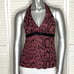 Vintage 00s BETSEY JOHNSON Pink & Black Snakeskin Print Jersey Halter Top P XS