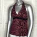 Vintage 00s BETSEY JOHNSON Pink & Black Snakeskin Print Jersey Halter Top P XS