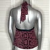 Vintage 00s BETSEY JOHNSON Pink & Black Snakeskin Print Jersey Halter Top P XS