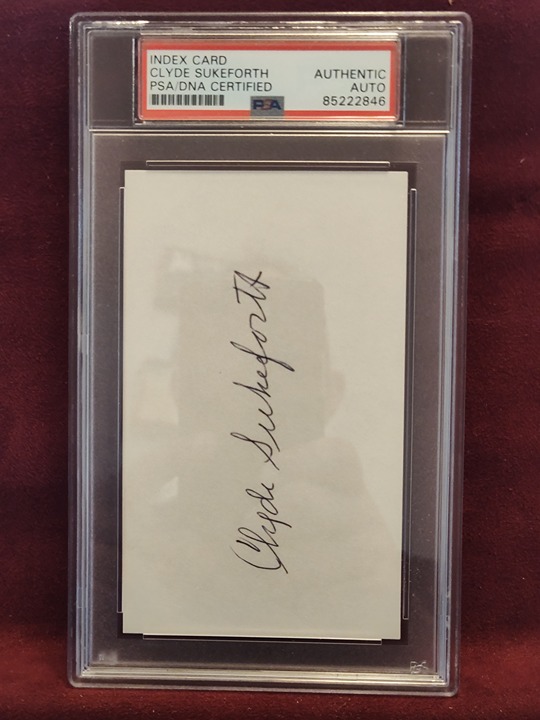 CLYDE SUKEFORTH REDS BROOKLYN HAND SIGNED CUT SIGNATURE AUTO PSA SLABBED