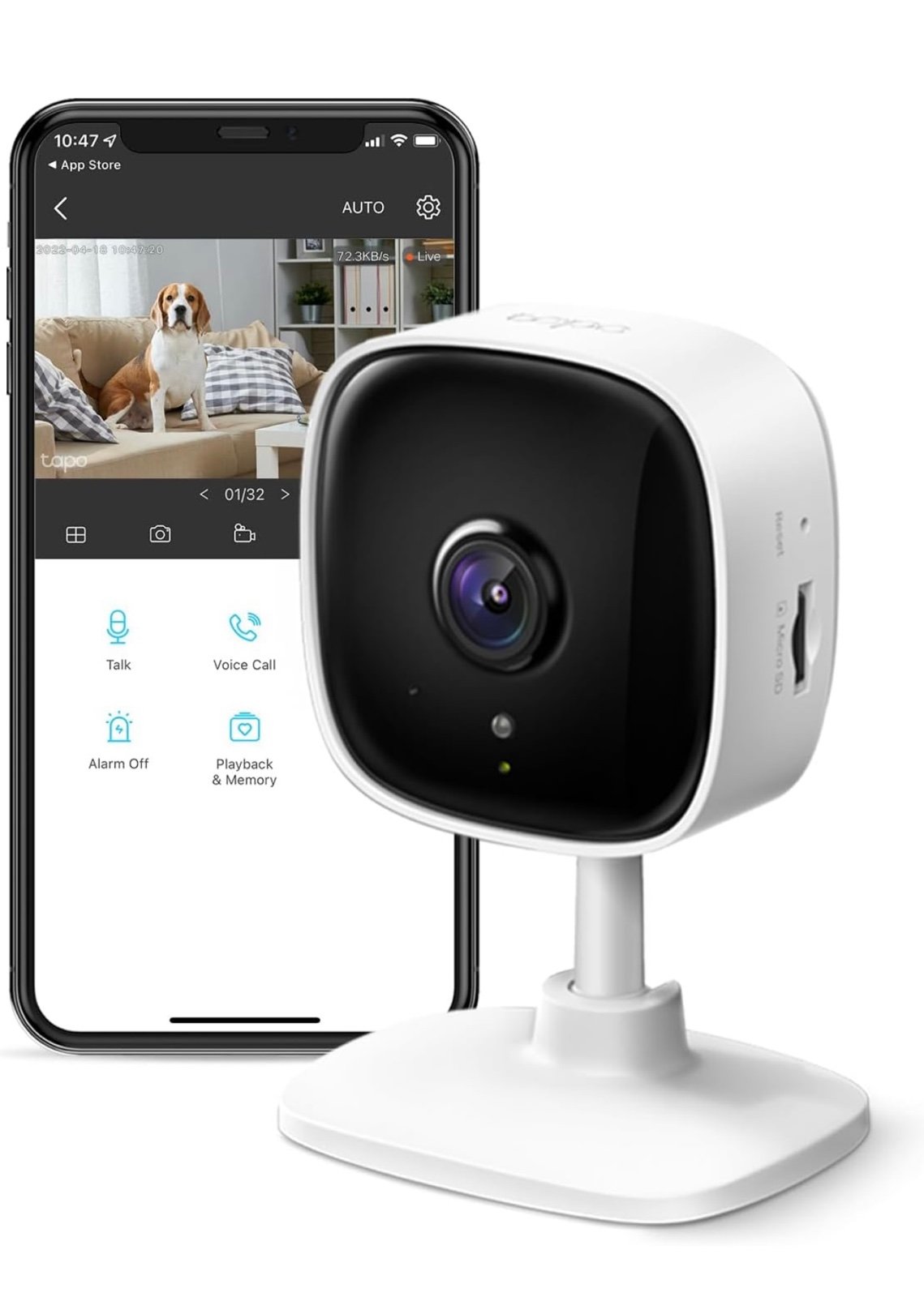 TP-Link Tapo 1080P Indoor Security Camera for Baby Monitor, Dog Camera w/Motion