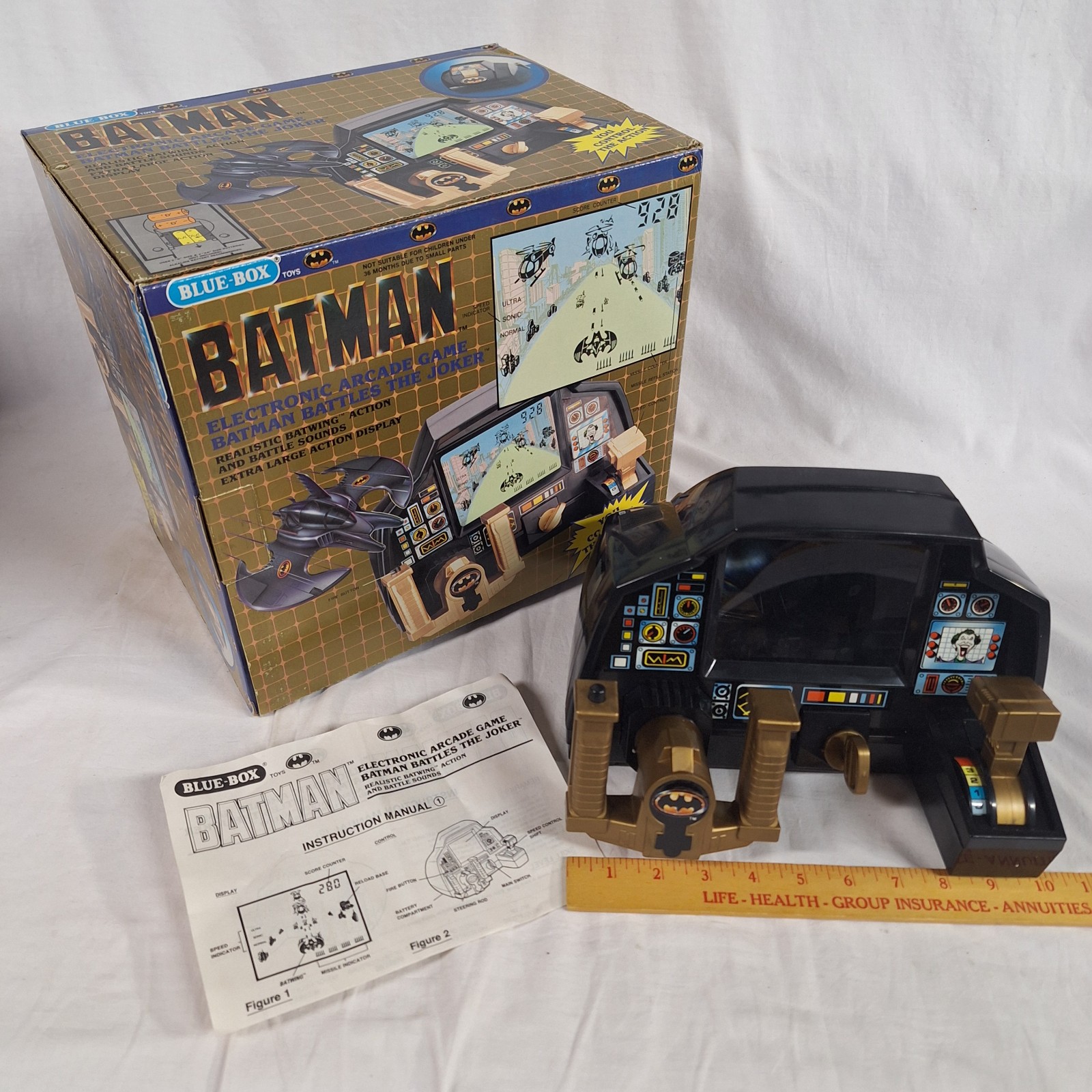 1989 Vintage Electronic Arcade Game Batman Battles The Joker Realistic Batwing