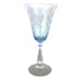 Fostoria Wine Water Blue Clear Stem Glass Vintage 7 1/2” Tall Ripple