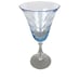 Fostoria Wine Water Blue Clear Stem Glass Vintage 7 1/2” Tall Ripple