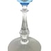 Fostoria Wine Water Blue Clear Stem Glass Vintage 7 1/2” Tall Ripple