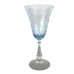 Fostoria Wine Water Blue Clear Stem Glass Vintage 7 1/2” Tall Ripple
