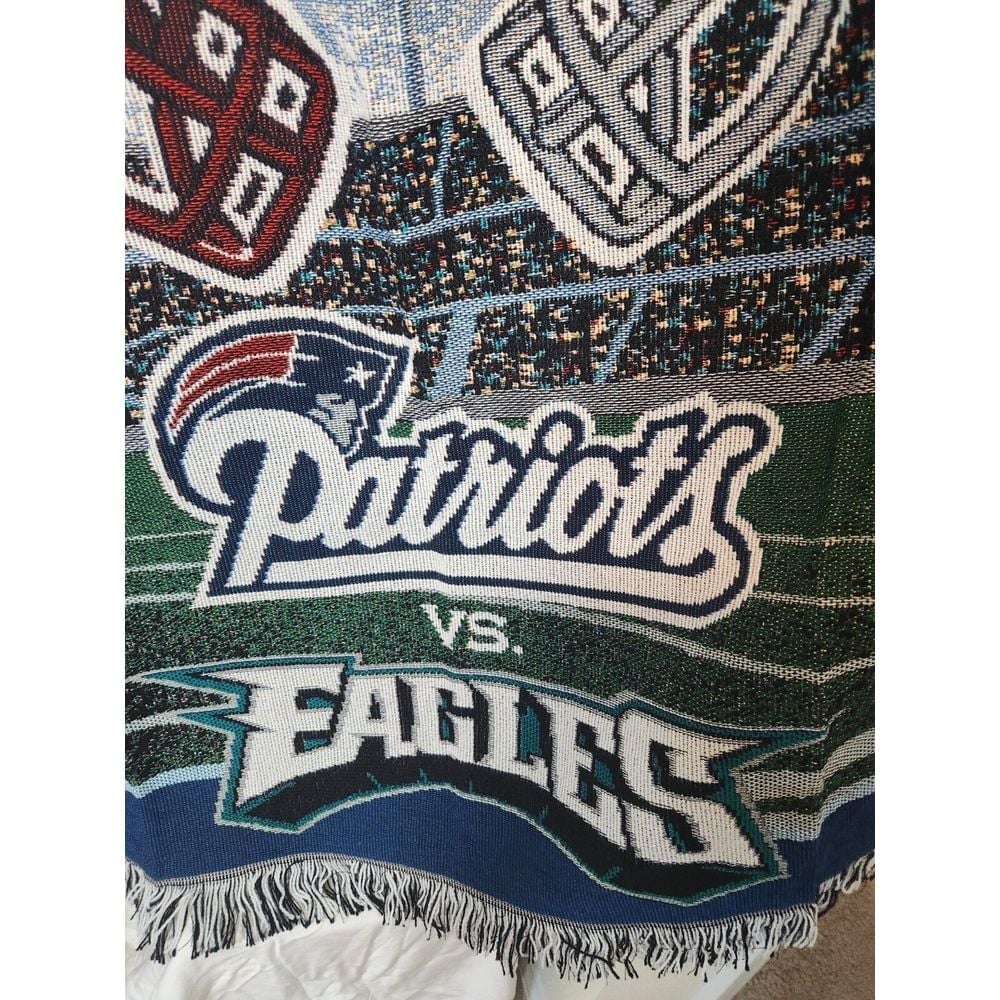 Super Bowl XXXIX New England Patriots vs Philadelphia Eagles Throw Blanket NWOT