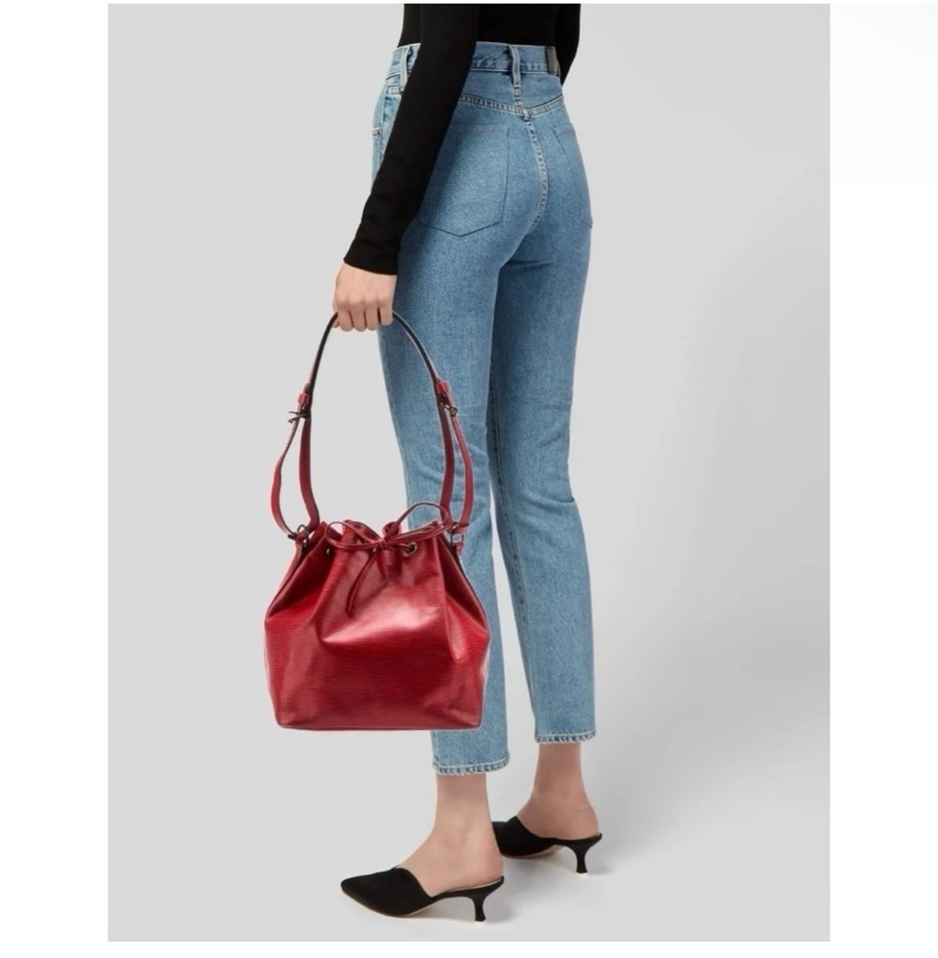 Authentic Louis Vuitton Red Bucket Bag
