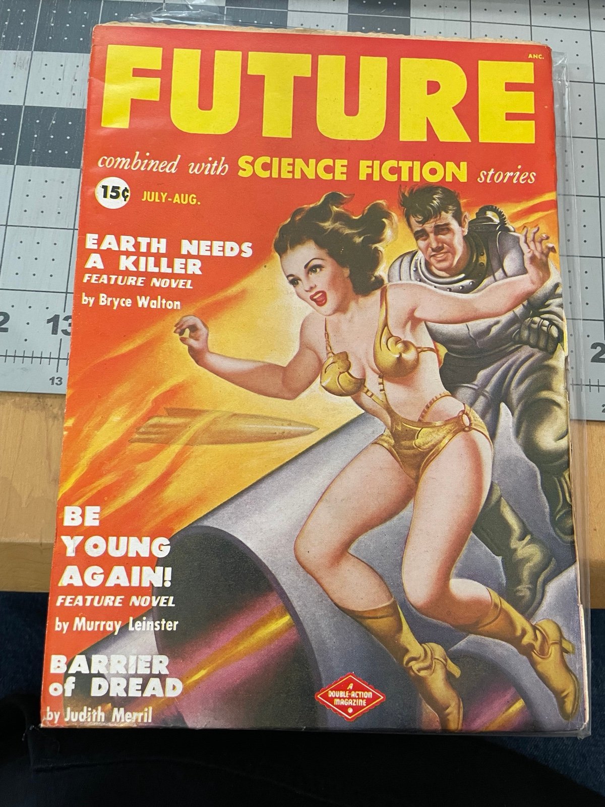 Future combined with Science Fiction Stories PULP July-Aug 1950 headlight cover