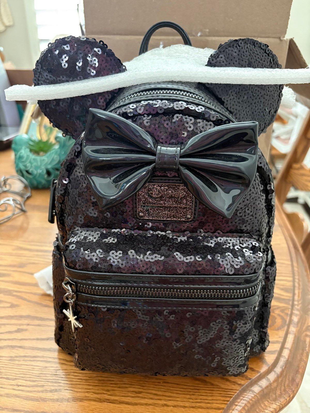 Black Sequin Celestial Loungefly Backpack NWT