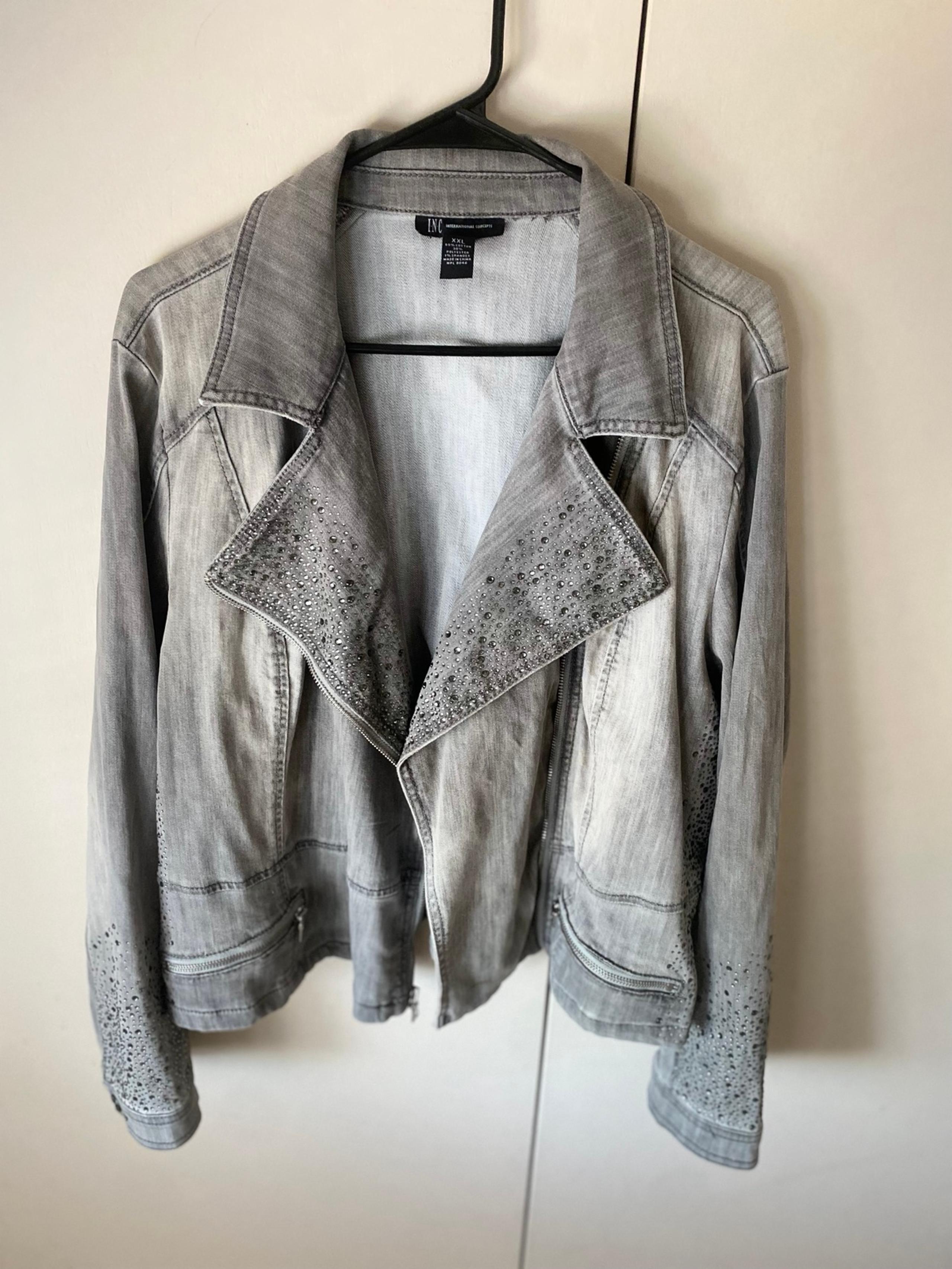 INC International Concepts Bedazzled Denim Jacket