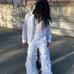 All White Spider-Web Denim