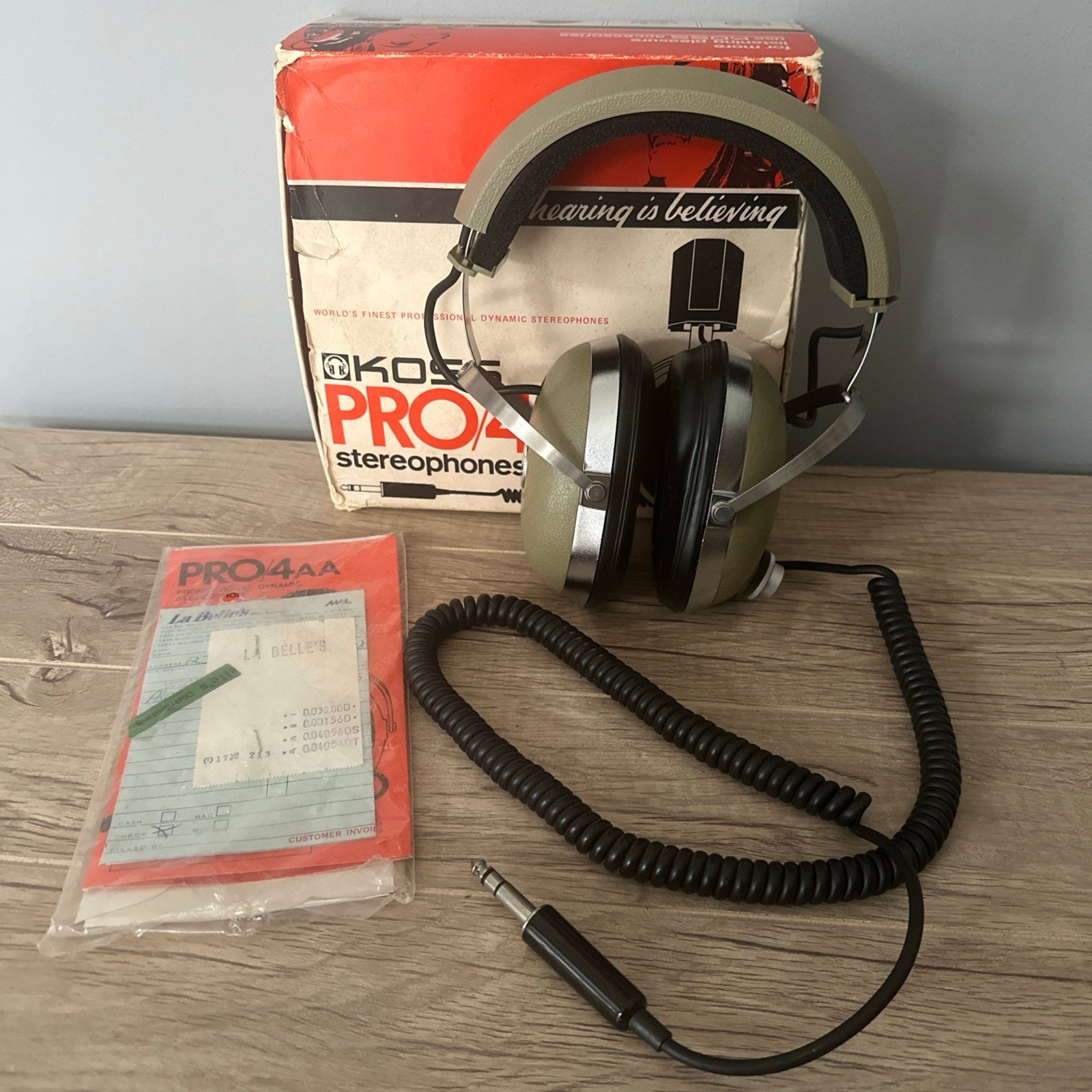 Vintage KOSS PRO4AA Headband Headphones Adjustable Pro 4AA Original Box
