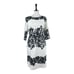 Adrianna Papell Sheath Dress 3/4 Sleeves Cream Black Lace Women’s Size 10