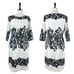 Adrianna Papell Sheath Dress 3/4 Sleeves Cream Black Lace Women’s Size 10