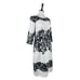 Adrianna Papell Sheath Dress 3/4 Sleeves Cream Black Lace Women’s Size 10