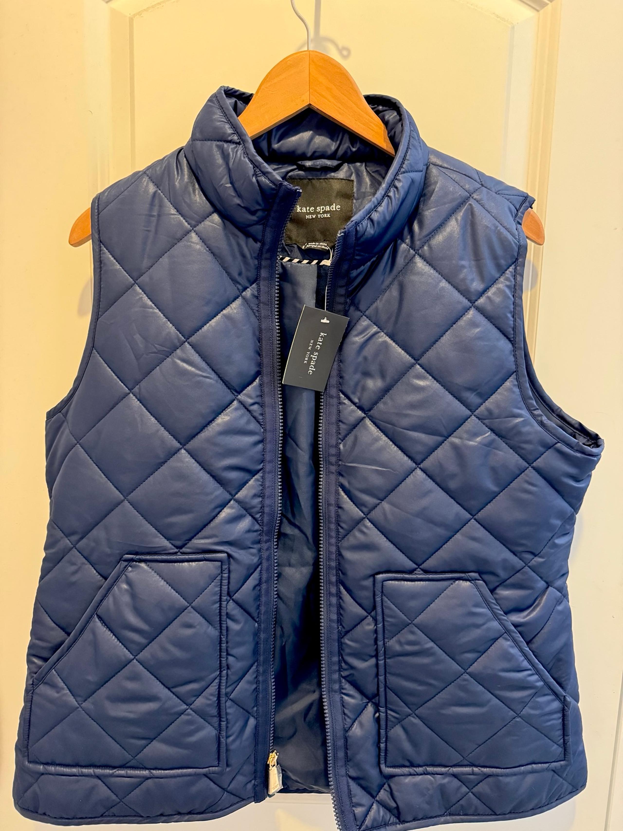 Kate Spade women’s L Navy puffy vest. New with tags