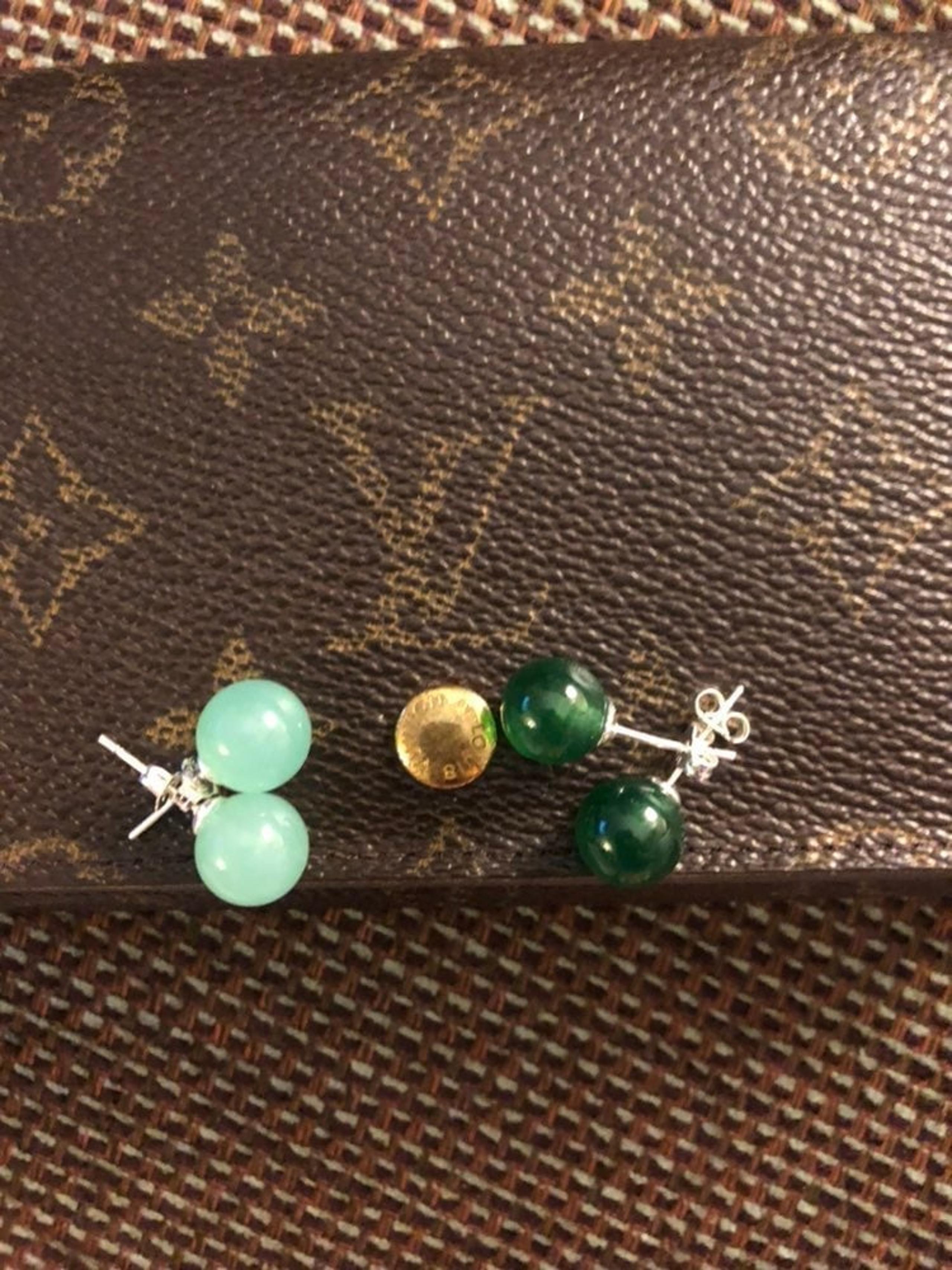 Sterling silver jade earrings