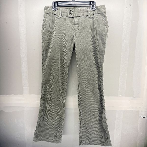 Gap stretch corduroy pants women’s size 8 boot cut flare flap pockets green 32x3