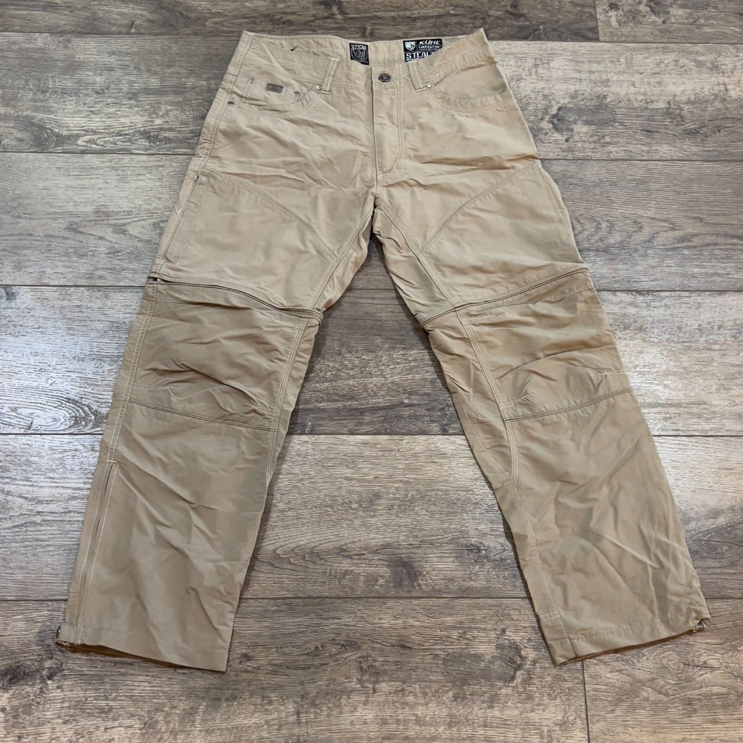 Kuhl Liberator Convertible Stealth Pants Zip Off Nylon Blend Khaki - Mens 32x30