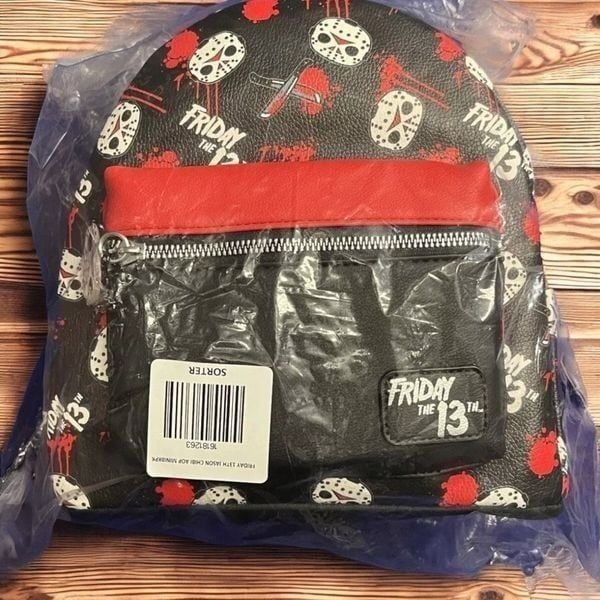 Friday The 13th Chibi Jason Voorhees Mini Backpack Black & Red NWT