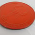 Frankoma Pottery Red Louisiana Crawfish Round Shape Trivet Hot Plate Holder