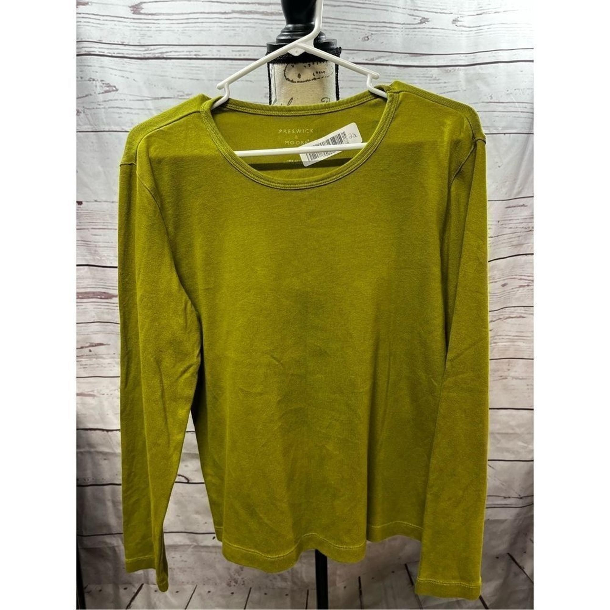 large olive green long sleeve shirt - 2141 - Preswick & Moore