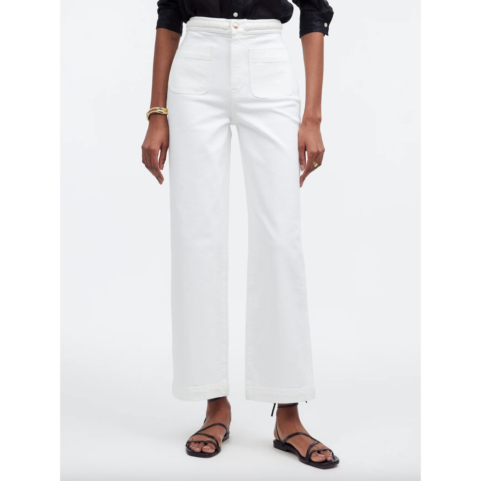 Madewell x Lisa Says Gah The Perfect Vintage Wide Leg Crop Jean White US 30 NWT