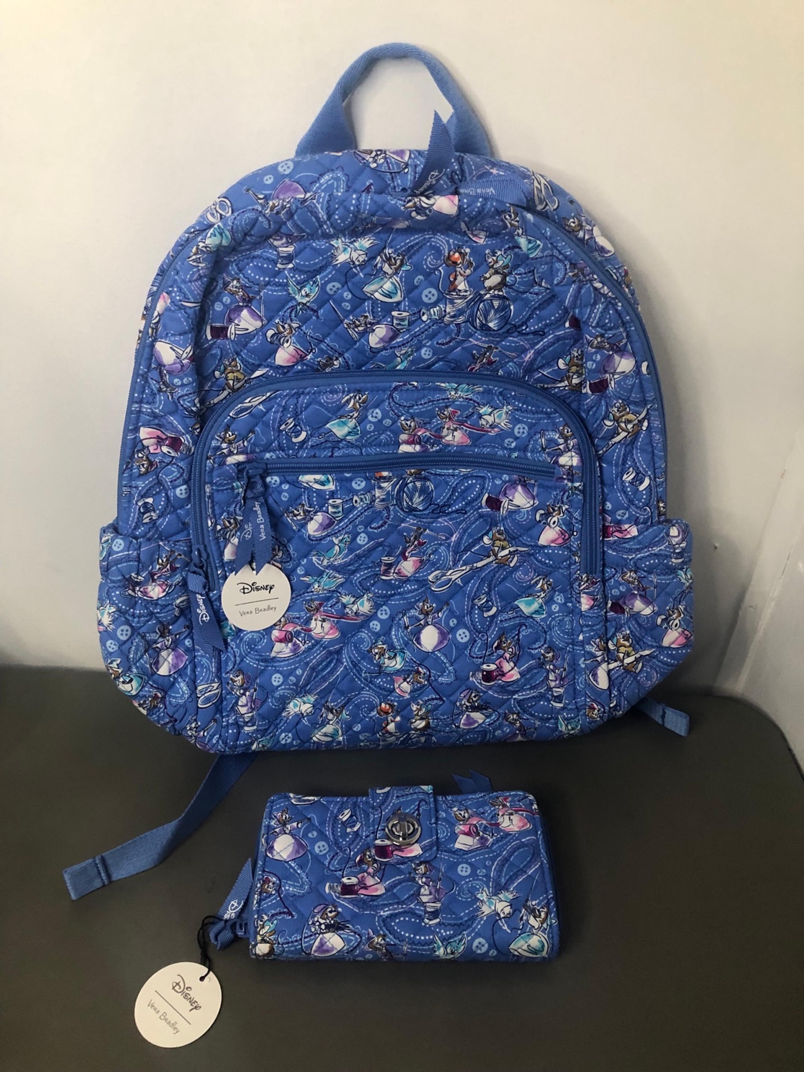 RARE Disney x Vera Bradley Campus Backpack Cinderella WITH Matching Wallet NWT