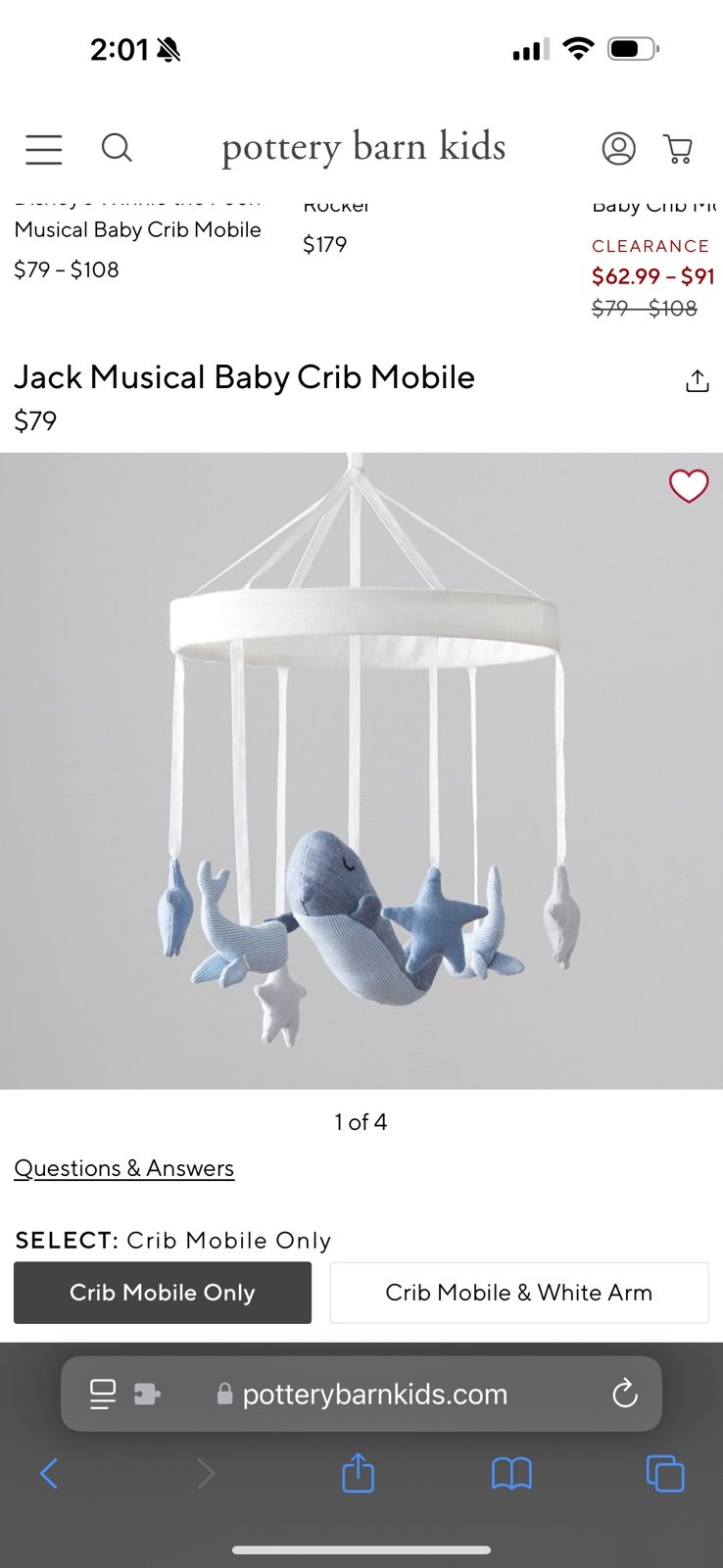 Pottery Barn Jack Musical Crib Mobile