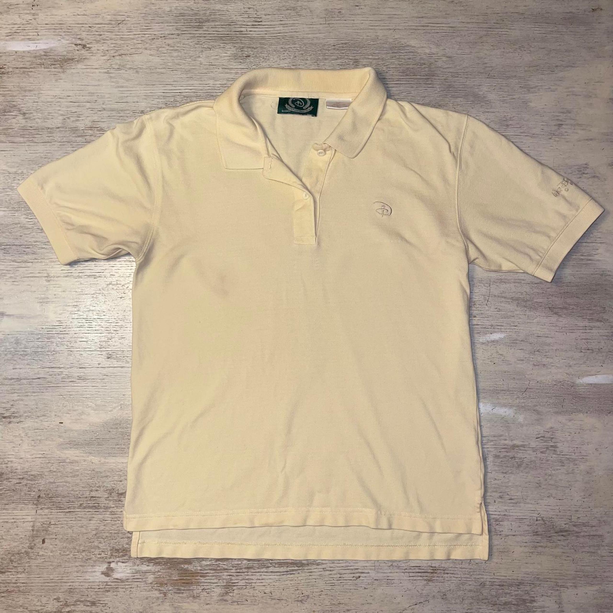 Womens Vintage Walt Disney World Golf Yellow Polo Shirt Size Small