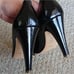 Marc by Marc Jacobs patent open toe pump metallic black Italy Size 36.5