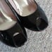 Marc by Marc Jacobs patent open toe pump metallic black Italy Size 36.5