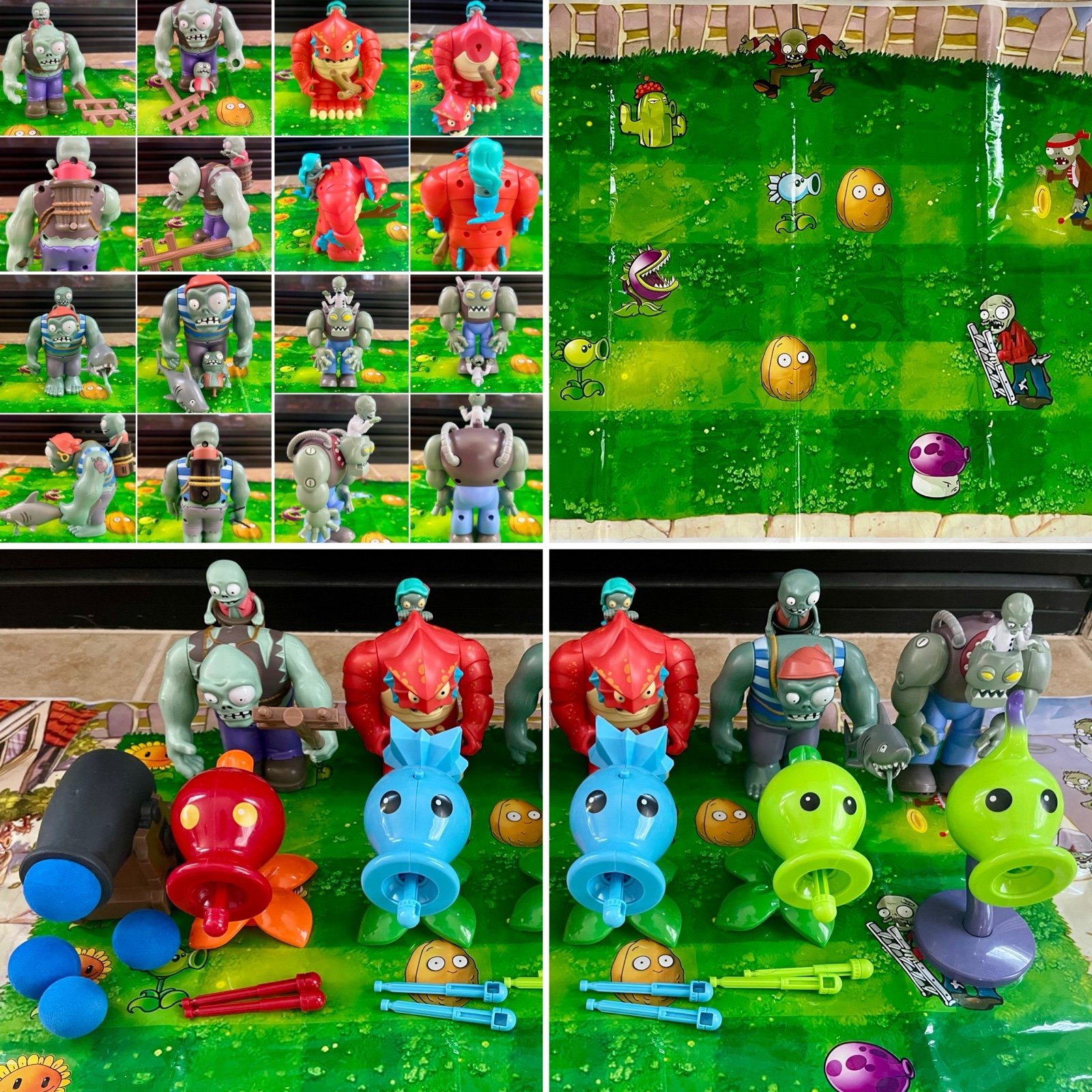 Plants vs Zombies Playset Gargantuar x 4/ peashooters x 4/ playmat